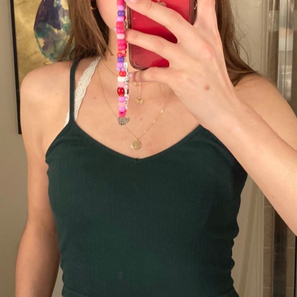 Forest green crooked tank top, brandy Melville!